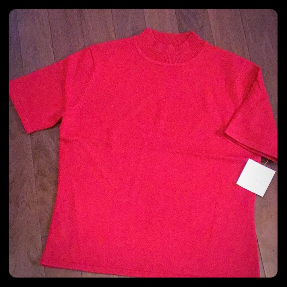Red Mock Turtleneck Shirt Sleeved Sweater *NWT*